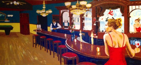 'Grand Cafe' in Hotel Bergse Bossen
olieverf op doek 70 x 160 cm